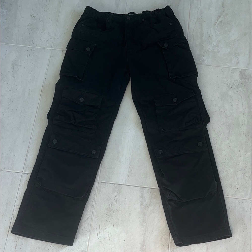 Men's Classic Black Cargo Trousers